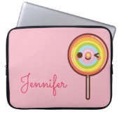 Super niedlicher Kawaii Regenbogen Lollipop Monogr Laptopschutzhülle (Vorderseite)