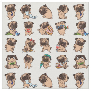 Super Niedlicher Mops Fabric Stoff