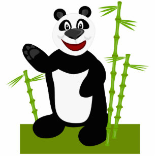 Super Niedlicher Panda Kawaii Bear Cartoon Art Freistehende Fotoskulptur