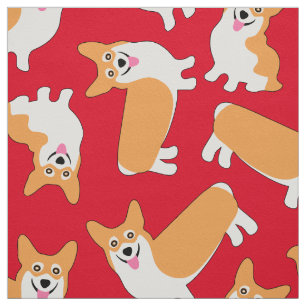 Super Niedlicher Pembroke Welsh Corgi Pattern Red Stoff