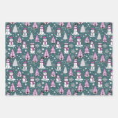 Super Niedlicher Schneemann und Weihnachtsbaumen W Geschenkpapier Set (Vorderseite 3)