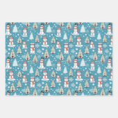Super Niedlicher Schneemann und Weihnachtsbaumen W Geschenkpapier Set (Vorderseite 2)