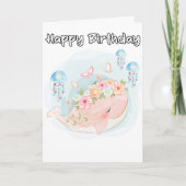 Super Niedlicher Schwimmwal zum Geburtstag Karte (Vorderseite)