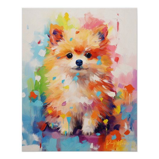 Super Niedlicher Spitz Dog Puppy 005 - Xeno Lucilf Poster (Vorderseite)