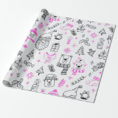 Super Niedlicher Urlaub Muster Weiße Weihnachten Geschenkpapier (Ungerollt)