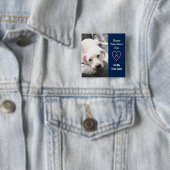 Super Niedlicher Valentinstag Navy Blauer Hund Button (Beispiel)