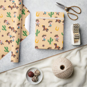 Super Niedlicher Western Wrapping Paper Geschenkpapier