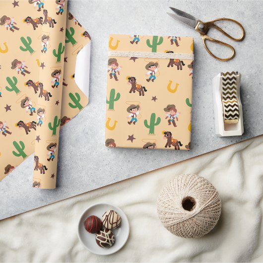 Super Niedlicher Western Wrapping Paper Geschenkpapier