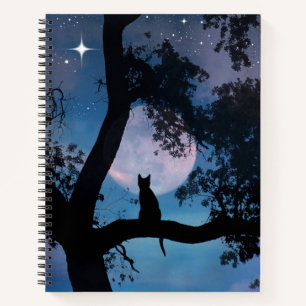 Super Niedliches Cat and Moon Notebook Notizblock