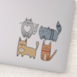 Super niedliches CATS-Set von 4 Notebook-Aufkleber Aufkleber