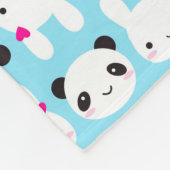 Super niedliches Kawaii Häschen und Panda Fleecedecke (Ecke)
