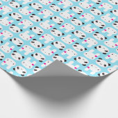 Super niedliches Kawaii Häschen und Panda Geschenkpapier (Ecke)