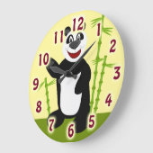 Super Niedliches Panda Fun Cartoon Art Design Große Wanduhr (Winkel)