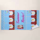 Super Niedliches Retro Diner Fun Fifties Design Strandtuch (Vorderseite)