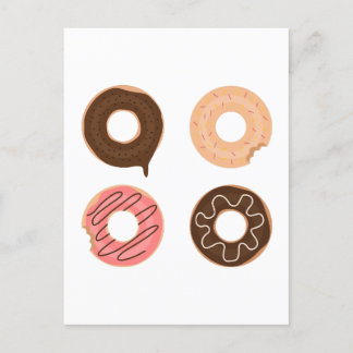 Super niedliches Set von Donuts Postkarte