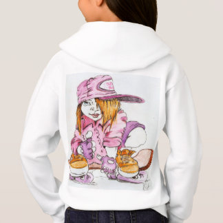 Super niedliches Skateboarder-Mädchen auf Hanes Hoodie