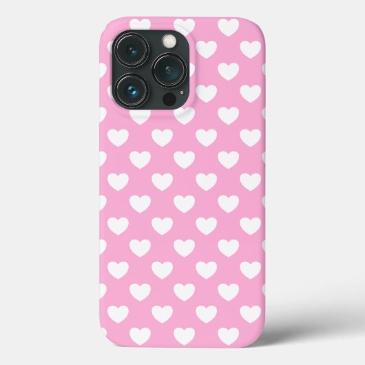 Super Niedliches weibliches Rosa und weißes Herz Case-Mate iPhone Hülle (Rückseite)
