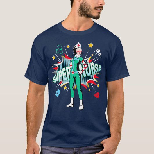 Super Nurse Best Superhero Funny RN Nurse T-Shirt (Vorderseite)