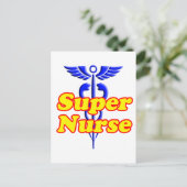 Super Nurse mit Caduceus Postkarte (Stehend Vorderseite)