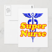 Super Nurse mit Caduceus Postkarte (Vorne/Hinten)