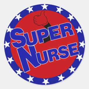 SUPER NURSE THUMBS UP - ERMUTIGUNG RUNDER AUFKLEBER
