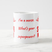Super Nurse Was ist dein Pflegegeschenk für Superk Jumbo-Tasse (Vorderseite)