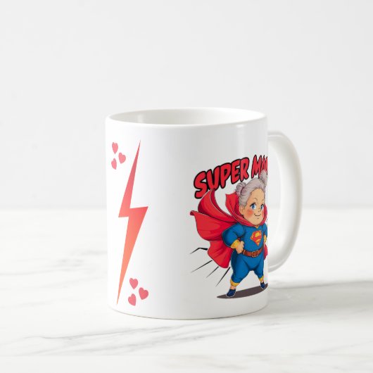 Super Oma 2 Liebesnachricht für Oma Kaffeetasse (VorderseiteRechts)