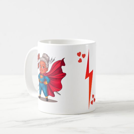Super Oma 4 Liebesnachricht für Oma Kaffeetasse (Vorderseite Links)