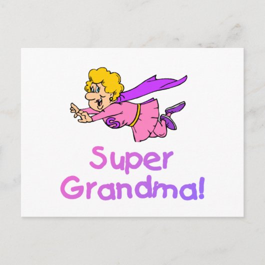 Super Oma (Fliegen) Postkarte (Vorderseite)