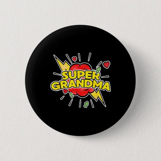 Super Oma Superhero - Tag der Großmutter Button (Vorderseite)