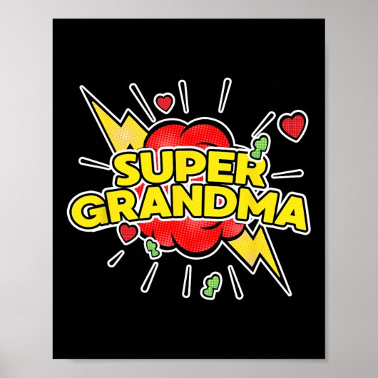 Super Oma Superhero - Tag der Großmutter Poster (Vorne)