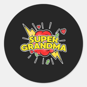 Super Oma Superhero - Tag der Großmutter Runder Aufkleber