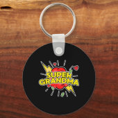 Super Oma Superhero - Tag der Großmutter Schlüsselanhänger (Vorderseite)