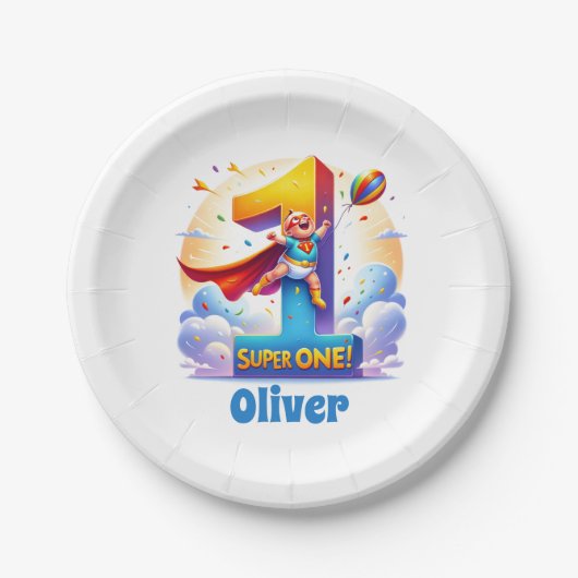 Super 'One' - [Name]'s Heroic Year Pappteller (Vorderseite)