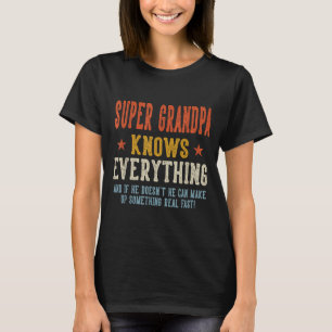 Super Opa weiß alles Vatertag Retro T-Shirt