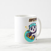 Super Panda Skateboard Langschläfchen Kaffeetasse (VorderseiteRechts)