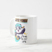 Super Panda Skateboard Langschläfchen Kaffeetasse (Vorderseite Links)