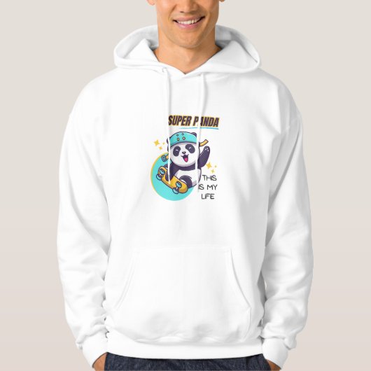 Super Panda Skateboarding Hoodie (Vorderseite)