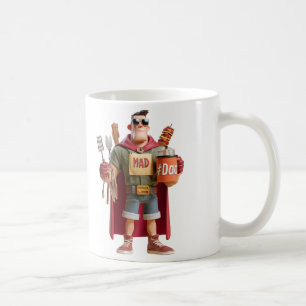 Super Papa: 3D-Charakterillustration eines BBQ-Lie Kaffeetasse