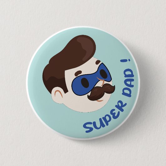 Super Papa Cartoon Button Abzeichen (Vorderseite)