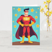 Super Papa Comic-Style Karte (Gelbe Blume)