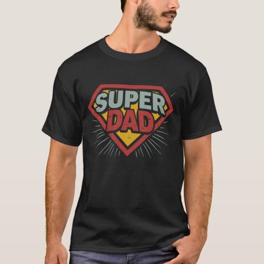 Super Papa Comic Superheld Vatertag T-Shirt (Vorderseite)