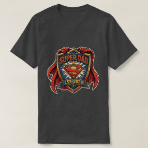 Super Papa Est 2026 T-Shirt Vatertag Held Geschenk