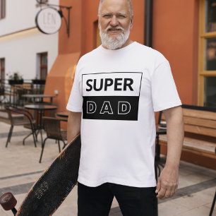 Super Papa Schwarz-weißer Vater T-Shirt