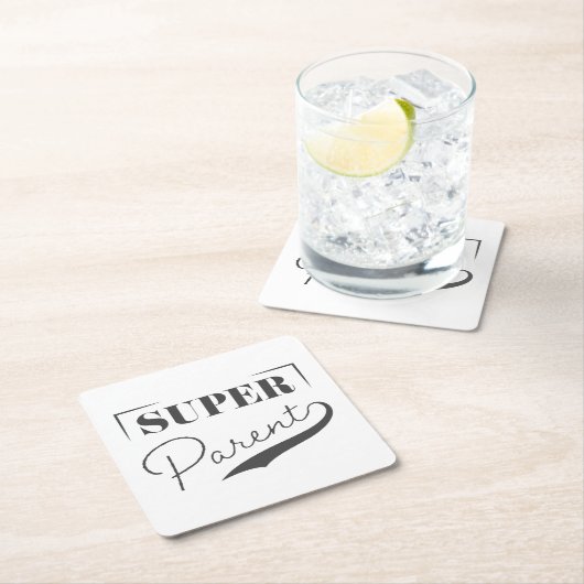 Super Parent Rechteckiger Pappuntersetzer (Vor Ort)