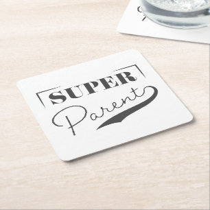 Super Parent Rechteckiger Pappuntersetzer