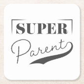 Super Parent Rechteckiger Pappuntersetzer (Vorderseite)