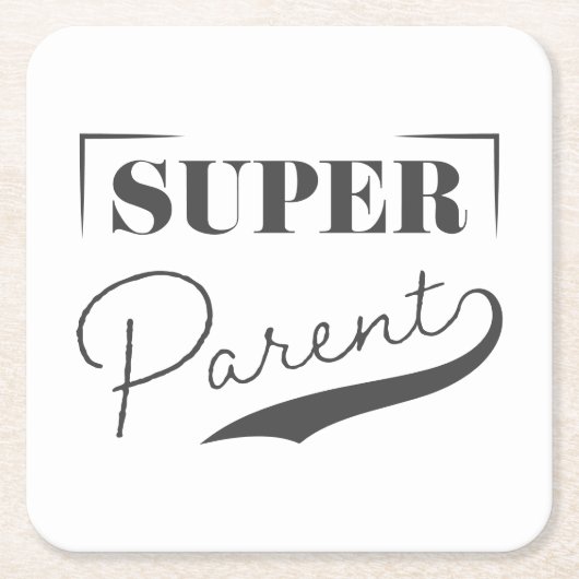 Super Parent Rechteckiger Pappuntersetzer (Vorderseite)