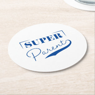 Super Parent Runder Pappuntersetzer