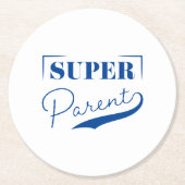 Super Parent Runder Pappuntersetzer (Vorderseite)